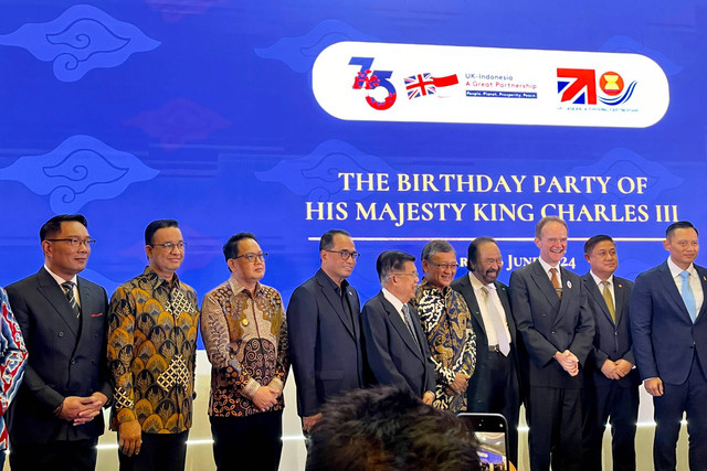JK, AHY, hingga RK Hadiri Acara Perayaan Hari Jadi Raja Charles III di Ritz Carlton Jakarta Selatan, Kamis (6/6/2024). Foto: Tiara Hasna/kumparan