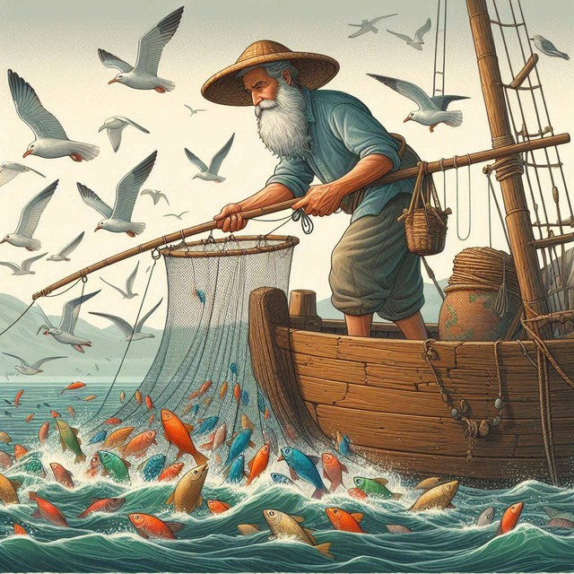 Ilustrasi Penangkapan Ikan/rhttps://designer.microsoft.com/image-creator