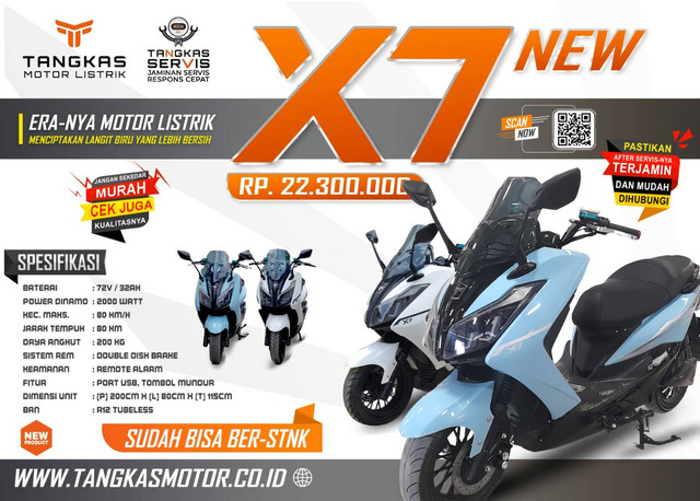 Foto Spesifikasi Motor Listrik Tangkas X7. Sumber: tangkasmotor.co.id