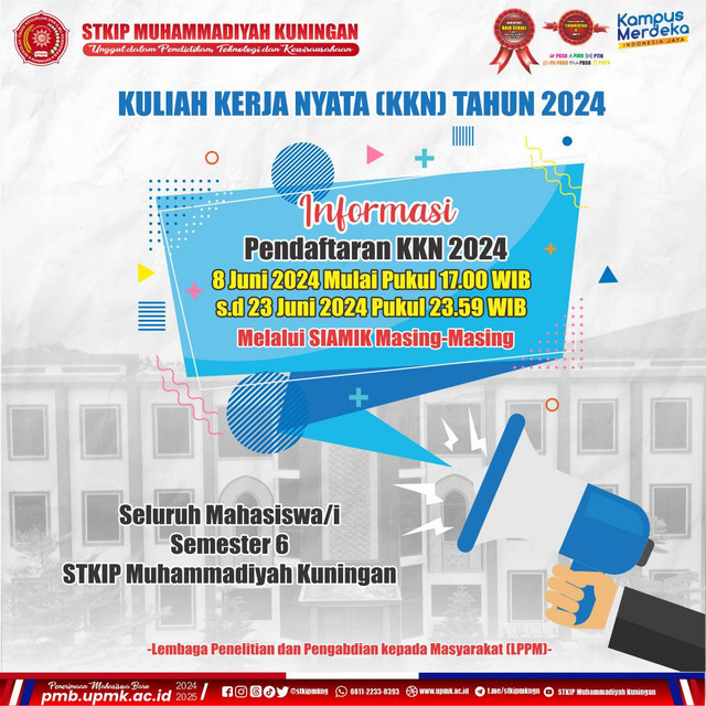 Dokumentasi Flyer: Informasi Pendaftaran Kuliah Kerja Nyata (KKN) Tahun 2024 UPMK