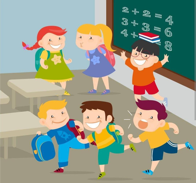 Ilustrasi anak SD bermain di dalam kelas Foto: Freepik.com