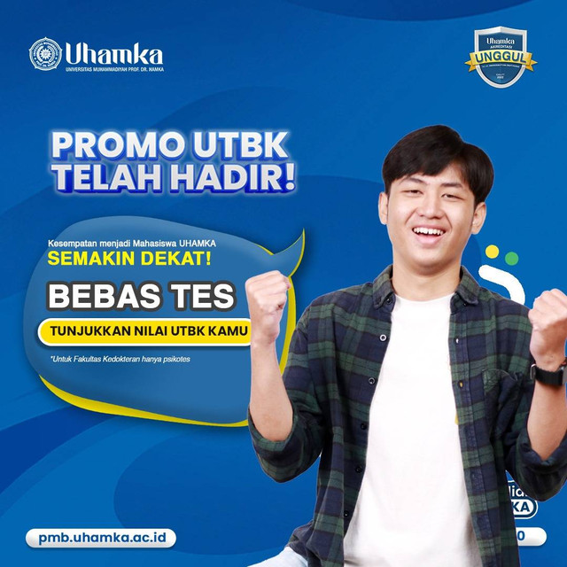 Kampus Muhammadiyah Unggul Ini Buka Jalur UTBK Bebas Tes. Dokumentasi Uhamka