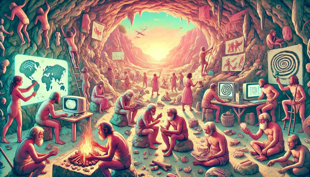 Gambar: Ilustrasi Revolusi Kognitif oleh DALL-E.