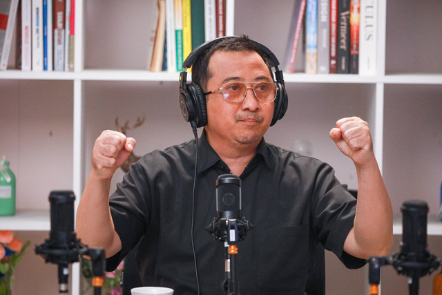 Ustaz Yusuf Mansur saat menjadi narasumber di Diptalk kumparan, Jakarta, Selasa (25/6). Foto: Aditia Noviansyah/kumparan
