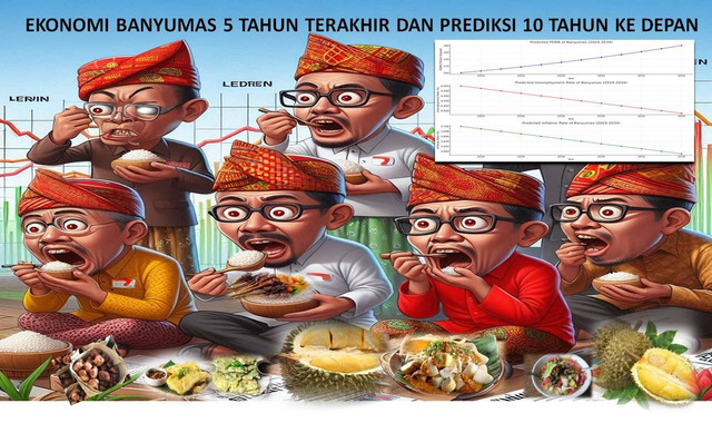 Gambar karikatur yang mencerimkan ciri khas produk ekonomi banyumas. Sumber: design gambar pribadi