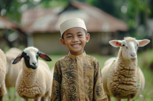 Sumber: https://www.freepik.com/free-ai-image/view-photorealistic-muslim-people-with-animals-prepared-eid-al-adha-offering_186689746.htm#fromView=search&page=1&position=7&uuid=f1659395-2ef1-47bc-a7df-84f0e9de3b1f