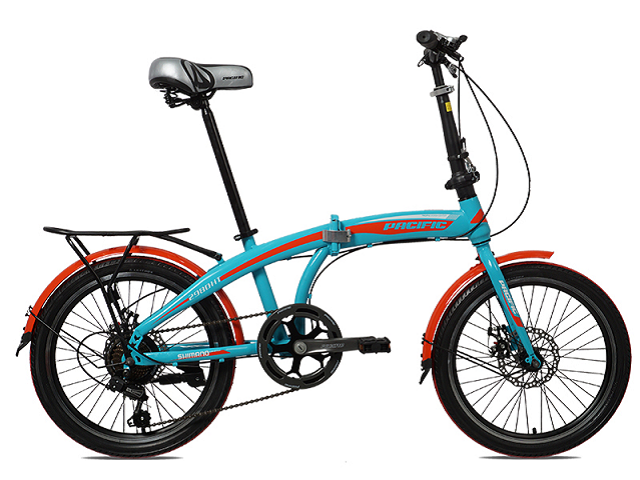Ilustrasi spesifikasi sepeda lipat Pacific 2980 HT DB 20". Sumber: pacific-bike.com.