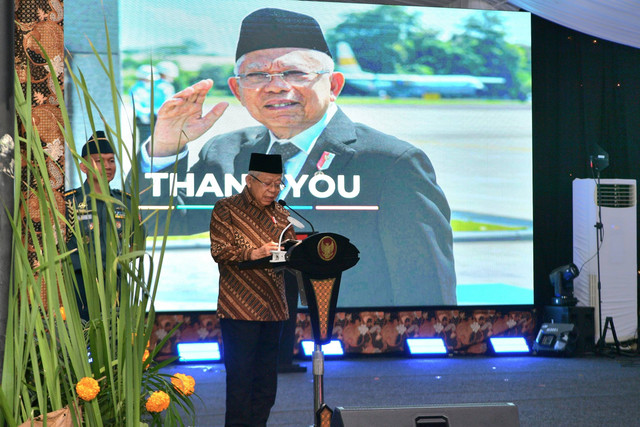Wakil Presiden Ma'ruf Amin di Puncak Peringatan Hari Lingkungan Hidup 2024. Foto: BPMI Setwapres