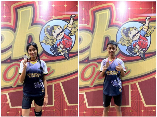 Muthia Alzhafira Juara 2 Skate Cross Youth Women dan Xtran Tora Al Fathir Juara 3 Battle Slide Youth Men. | Foto : Ist