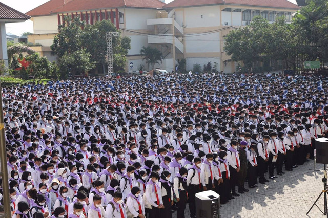 Gelaran ospek Untag Surabaya beberapa waktu lalu.