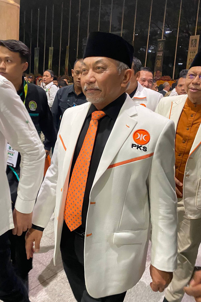 Presiden Partai Keadilan Sejahtera (PKS) Ahmad Syaikhu menghadiri Hari Lahir (Harlah) PKB ke-26 di Jakarta Convention Center, Senayan, Jakarta Pusat, Selasa (23/7/2024). Foto: Abid Raihan/kumparan
