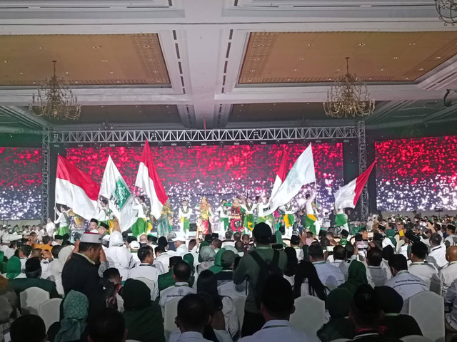 Suasana perayaan hari lahir (harlah) PKB di JCC, Senayan, Jakarta Pusat, Selasa (23/7/2024). Foto: Zamachsyari/kumparan