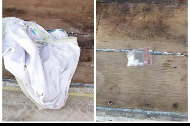 Baju yang digunakan untuk membungkus sabu. | Foto: Ist