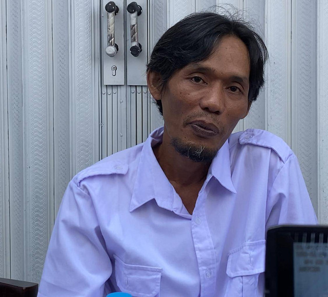 Mantan napi teroris asal Pontianak, Salim Saluyo. Salim berpesan kepada masyarakat Kalbar untuk tidak belajar agama melalui media sosial. Foto: Yulia Ramadhiyanti/Hi!Pontianak