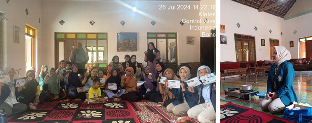 Demonstrasi Lilin Aromatherapy bersama Ibu-Ibu PKK Dk. Gading Wetan Bono