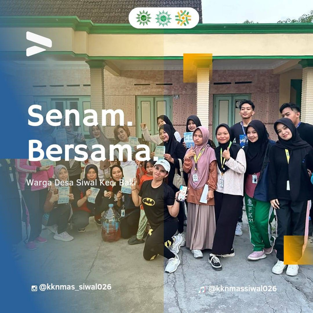 Jaga Kesehatan Bersama Warga Desa Siwal, KKN MAs Tim 26 Ajak Ibu-ibu Senam Sore