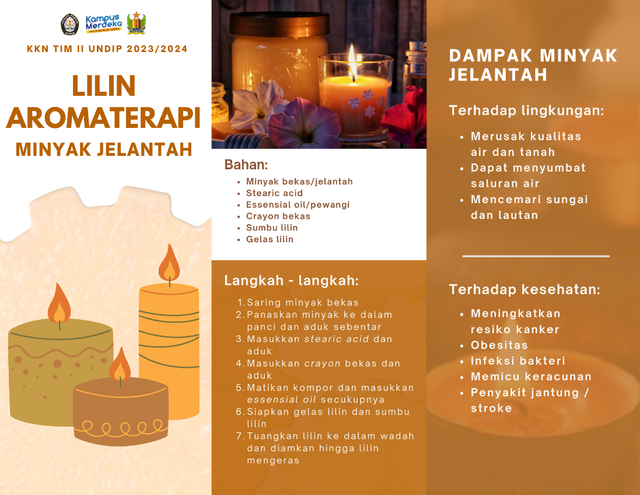 Leaflet Edukasi Pemanfaatan Limbah Minyak Jelantah Menjadi Lilin Aromaterapi