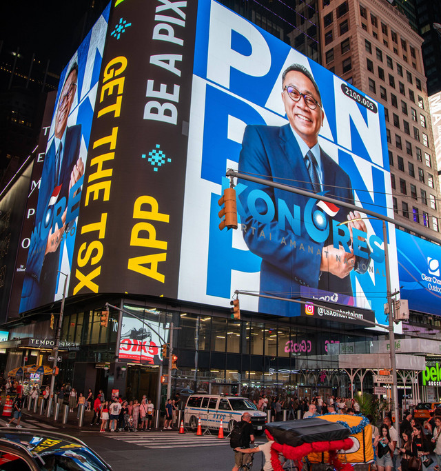 Videotron Kongres PAN muncul di Time Square New York. Foto: PAN