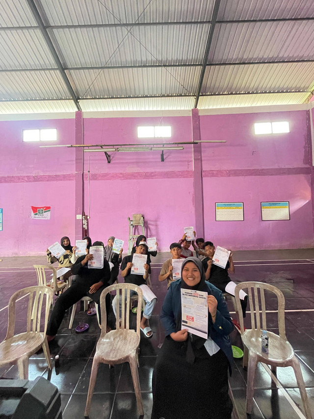 Dokumentasi pelaksanaan program kerja monodisiplin, Hawaa Sakhiyyah, bersama pemuda dan pemudi Desa Rejosari