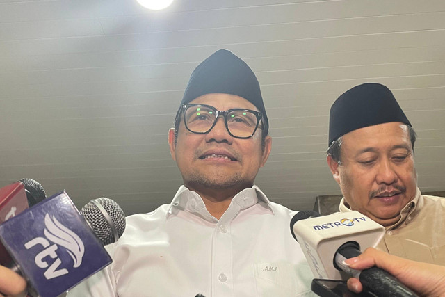 Ketua Umum DPP PKB Muhaimin Iskandar alias Cak Imin, saat ditemui wartawan di rumah dinasnya, di Widya Chandra, Jakarta Selatan, Rabu (21/8/2024). Foto: Fadhil Pramudya/kumparan