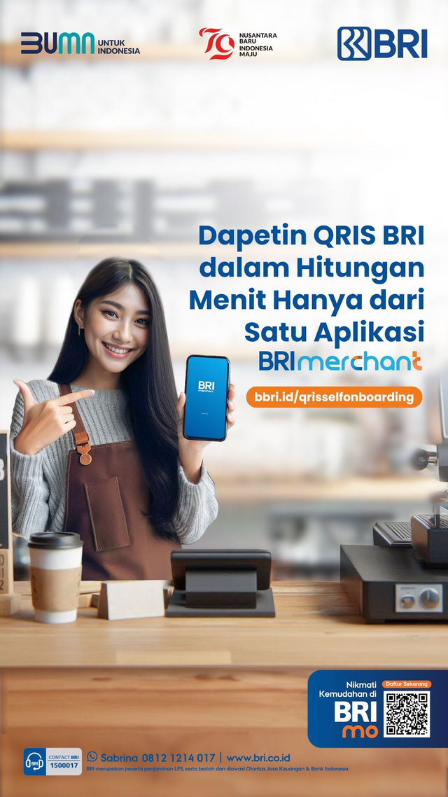 Membuat QRIS dengan aplikasi BRImerchant dengan cepat. Foto: Dok. BRI
