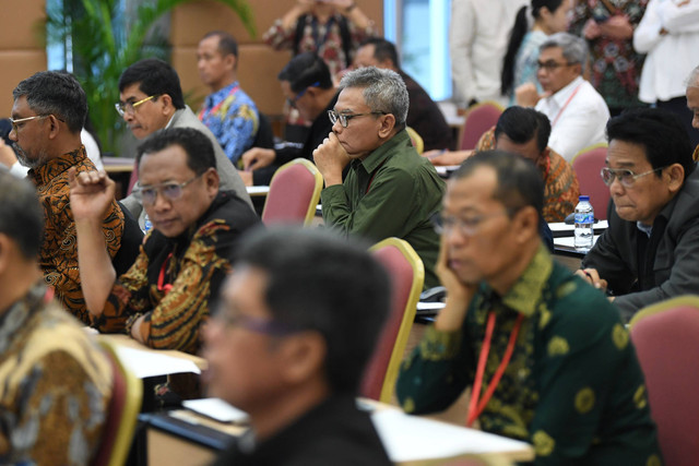 Sejumlah calon pimpinan (Capim) dan calon dewan pengawas (Cadewas) KPK periode 2024-2029 mengikuti uji penilaian profil di Jakarta, Rabu (28/8/2024). Foto: Akbar Nugroho Gumay/ANTARA FOTO