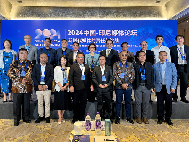 Perwakilan Media RI dan China dalam Indonesia-China Media Forum ke-2 yang berlangsung di Crowne Plaza Hotel, Beijing, pada Senin (2/9). Foto: Tiara Hasna/kumparan