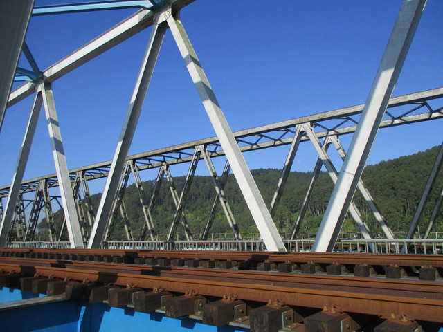Jalur perlintasan kereta api di jembatan Sungai Serayu. Sumber: dokumentasi pribadi penulis