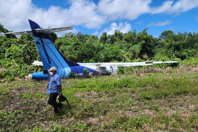 Pesawat Trigana Air kecelakaan di Papua, Senin (9/9/2024). Foto: Dok. Istimewa