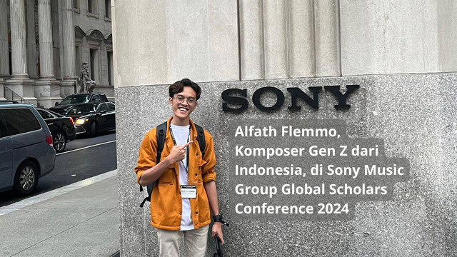 Alfath Flemmo, Komposer Gen Z dari Indonesia di Sony Music Group Global Scholars Conference, New York, Amerika Serikat, 14-18 Juli 2024 - Dokumen Pribadi.