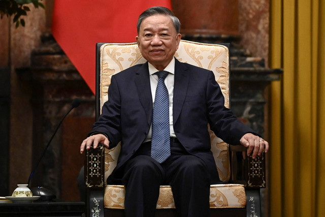 Sekretaris Jenderal Partai Komunis Vietnam, To Lam, di Hanoi, Vietnam, Jumat (13/9/2024). Foto: Nhac NGUYEN/AFP