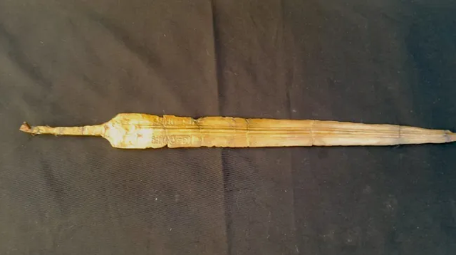 Pedang ini berisi prasasti hieroglif yang menyebutkan Ramses II. Kemungkinan besar diberikan kepada seorang perwira tinggi. Foto:  Egyptian Ministry of Tourism and Antiquities