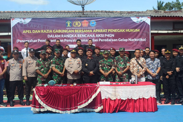 Lapas Lubuk Linggau melaksanakan apel dan razia bersama APH