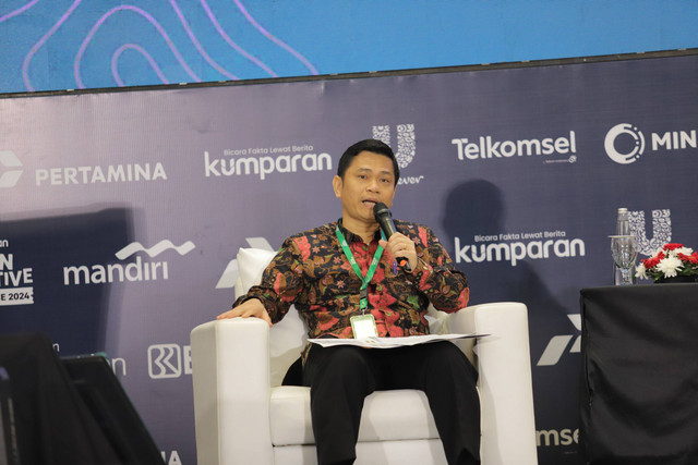 Deputi Bidang Koordinasi Perniagaan dan Industri Kemenko Perekonomian Ali Murtopo Simbolon saat sesi panel kumparan Green Initiative Conference 2024 di Hotel Borobudur, Jakarta, Selasa (24/9/2024). Foto: Jamal Ramadhan/kumparan