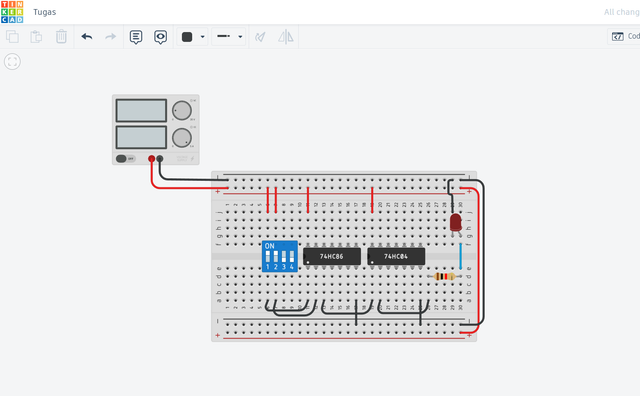 Foto : Pribadi Rangkaian Breadboard Menggunakan Tinkercad