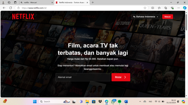                                               Sumber Pribadi: Tampilan Beranda Netflix