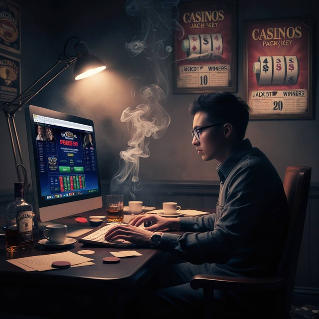 ilustrasi seseorang sedang bermain judi online (sumber: dokumen pribadi)
