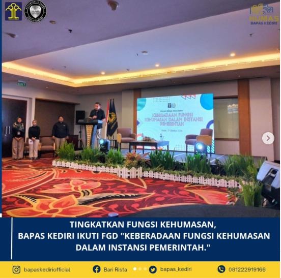 Tingkatkan fungsi kehumasan, Bapas Kediri Ikuti FGD "Keberadaan Fungsi Kehumasan Dalam Instansi Pemerintah."