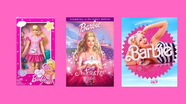 Perkembangan film Barbie, dimulai dari Boneka Barbie (1959) - Film Animasi pertama Barbie (2001) - Film Live Action pertama Barbie (2023) ( Sumber : Pribadi )