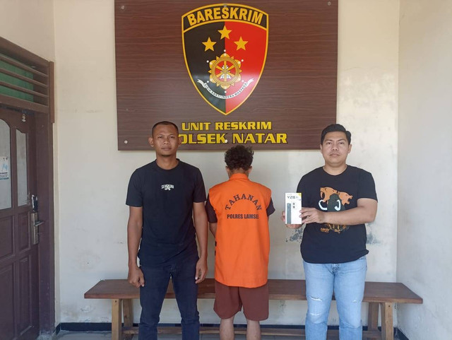 Pelaku yang berhasil diamankan. |Foto: Dok Humas Polres Lampung Selatan