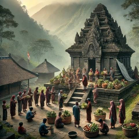 Ilustrasi:  Trasisi Lisan Grebeg Sukuh, Karanganyar, Jawa Tengah. Sumber Gambar: A Rima Mustajab 