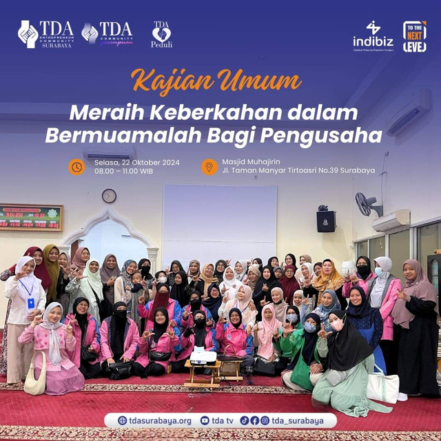 TDA Perempuan dan TDA Peduli Surabaya Gelar Kajian Raih Keberkahan Bermuamalah