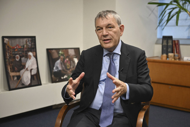Philippe Lazzarini, Komisaris Jenderal Badan Bantuan dan Pekerjaan PBB untuk Pengungsi Palestina. Foto: Angela Weiss/AFP