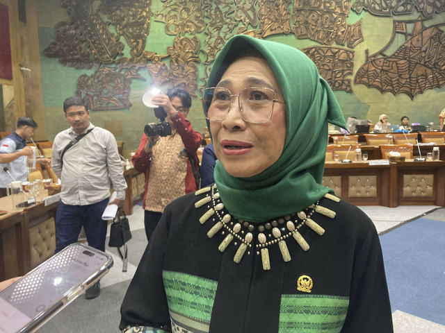 Ketua Komisi X, Hetifah Sjaifudin menjawab pertanyaan wartawan di Ruang Rapat Komisi X, Komplek Parlemen Senayan, Jakarta Pusat, Rabu (30/10/2024). Foto: Alya Zahra/kumparan 