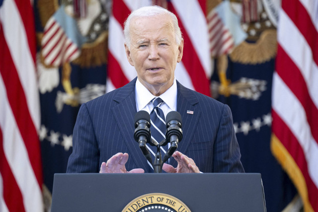 Presiden Amerika Serikat Joe Biden menyampaikan pidato usai Pemilu AS 2024 di Gedung Putih, Washington DC, Amerika Serikat, Kamis (7/11/2024). Foto: SAUL LOEB/AFP