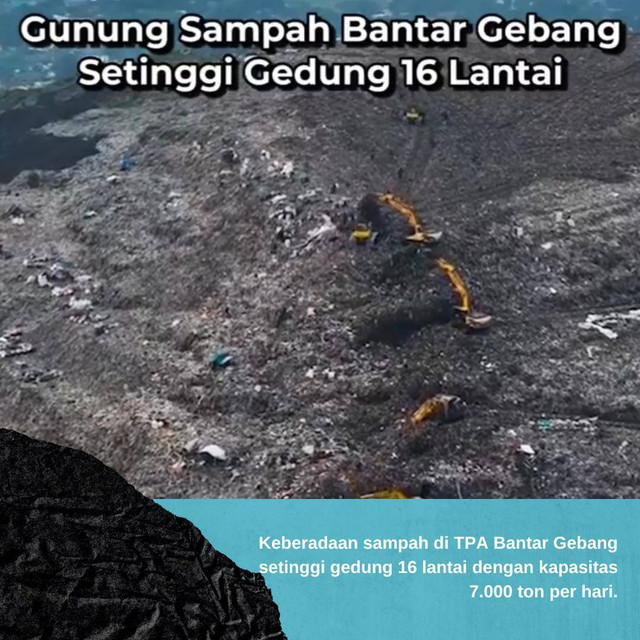 Sampah setinggi gedung 16 lantai