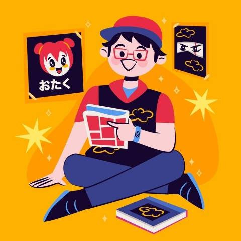 Ilustrasi seorang Otaku (Gambar: Freepik)
