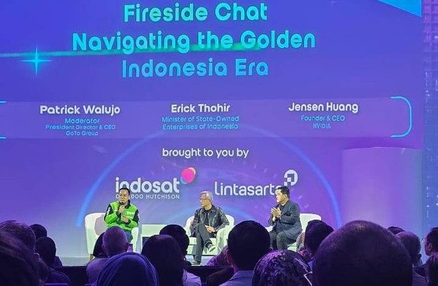 Jensen Huang, Founder & CEO NVIDIA (tengah). Foto: Aditya Panji/kumparan
