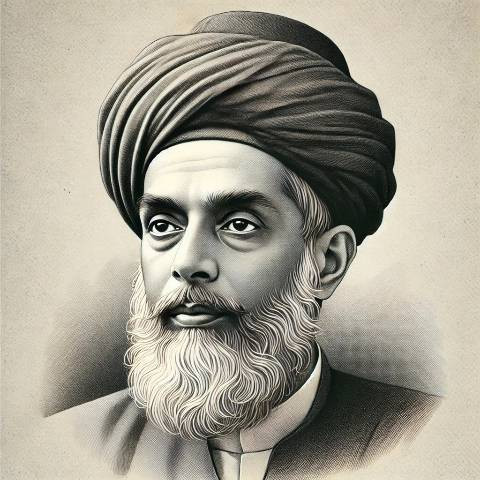 Foto: Wajah tokoh Abul Almaududy, di desain dengan animasi. Sumber Gambar: A Rima Mustajab (Penulis)