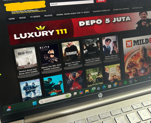 Ilustrasi salah satu situs streaming tidak resmi. Gambar dari penulis.